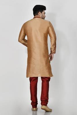 Ranak Rose Gold Dupion Silk Kurta Pajama 3
