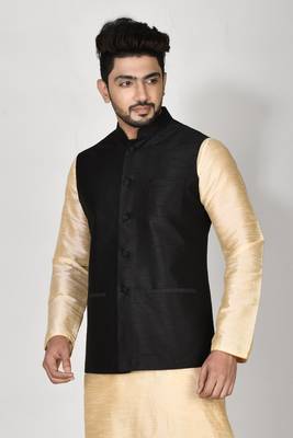Ranak Black Dupion Silk Jacket 2