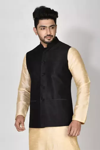 Ranak Black Dupion Silk Jacket