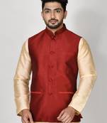 Ranak Maroon Dupion Silk Jacket