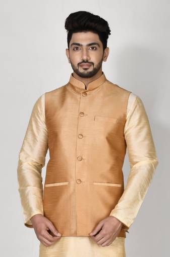 Ranak Rose Gold Dupion Silk Jacket