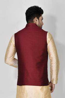 Ranak Wine Art Silk Jacket 3