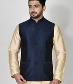 Ranak Navy Blue Art Silk Jacket
