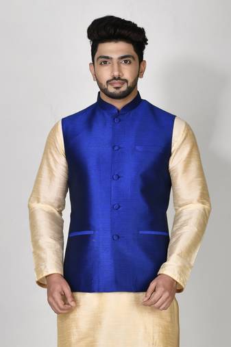 Ranak Riyal Blue Art Silk Jacket