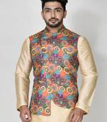 Ranak Multicolour Mulbary Silk & Print Jacket