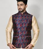 Ranak Royal Blue Jacquard Jacket