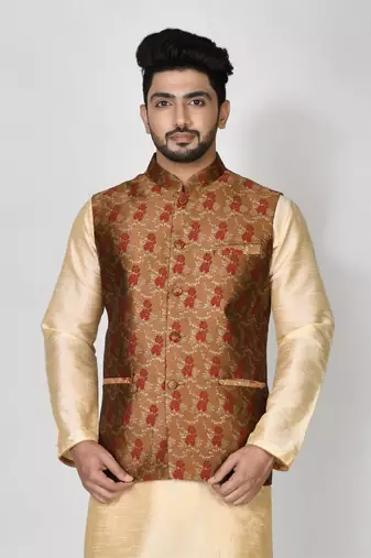 Ranak Brown Jacquard Jacket