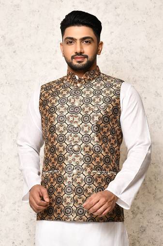 Ranak Multicolour Art Silk Nehru Jacket