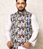 Ranak Multicolour Art Silk Nehru Jacket