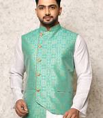 Ranak Firoza Art Silk Nehru Jacket