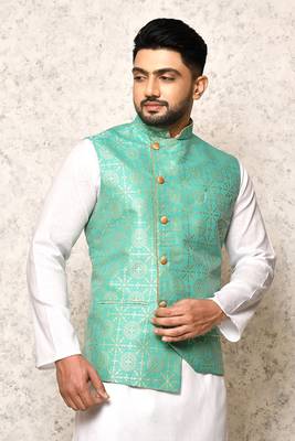 Ranak Firoza Art Silk Nehru Jacket 2