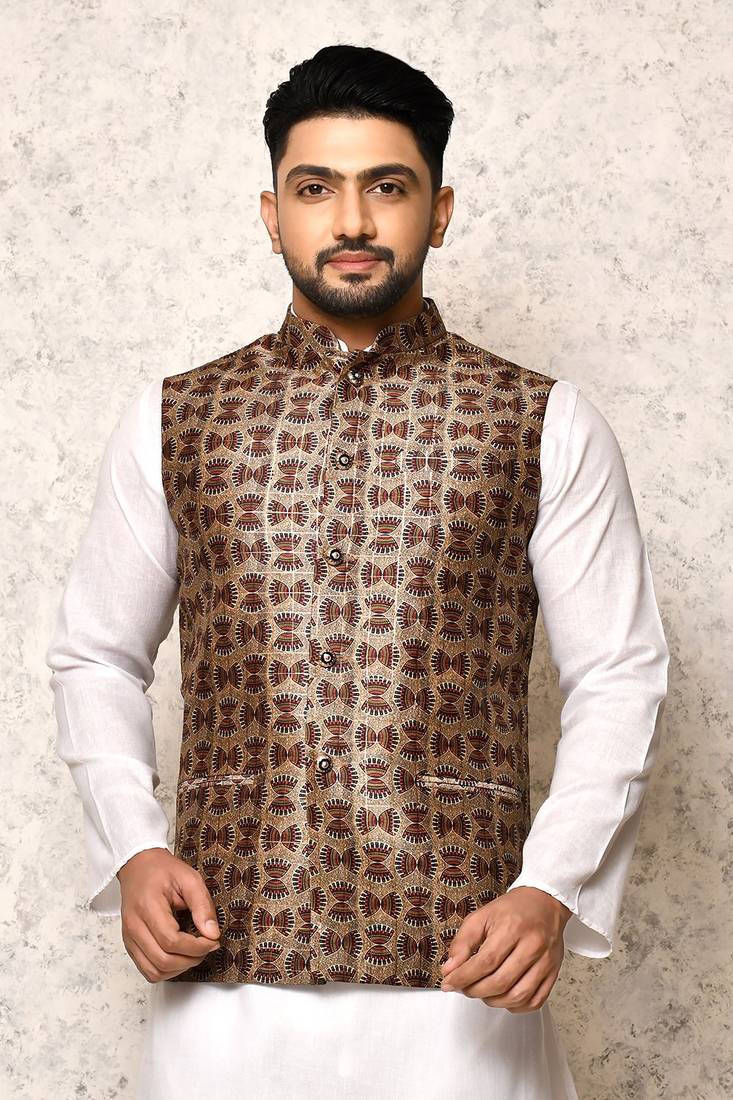 Ranak Multicolour Art Silk Nehru Jacket