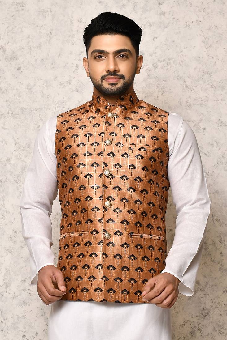 Ranak Multicolour Art Silk Nehru Jacket