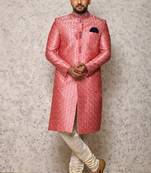 Ranak Pink Art Silk Indowestern Sherwani