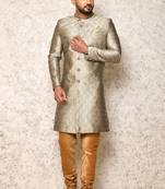 Ranak Grey Art Silk Indowestern Sherwani