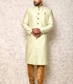 Ranak Pastel Cotton & Jacquard Indowestern Sherwani