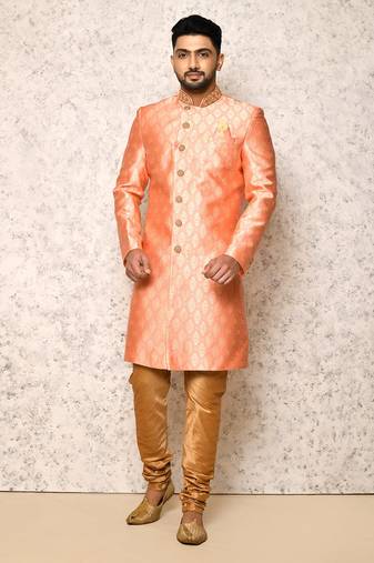 Ranak Pink Art Silk Indowestern Sherwani