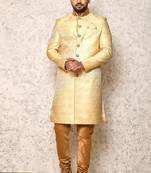 Ranak Gold Art Silk Indowestern Sherwani