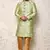 Ranak Rama Green Art Silk & Jacquard Indowestern Sherwani