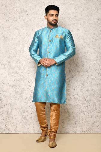 Ranak Firoza Art Silk & Jacquard Indowestern Sherwani