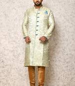 Ranak Firoza Silk Satin Indowestern Sherwani