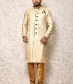 Ranak Brown Silk Satin Indowestern Sherwani