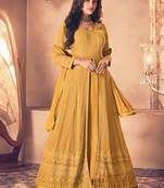Yellow Georgette Embroidery Pakistani Salwar Kameez