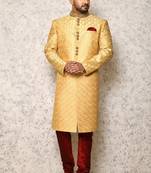 Ranak Gold Art Silk Indowestern Sherwani