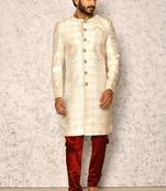 Ranak Cream Art Silk Indowestern Sherwani