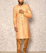 Ranak Rust Art Silk Indowestern Sherwani