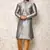 Ranak Grey Art Silk Kurta Pajama