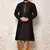 Ranak Black Art Silk Kurta Pajama