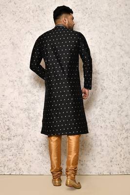 Ranak Black Art Silk Kurta Pajama 3