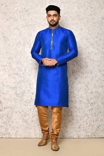Ranak Royal Blue Art Silk Kurta Pajama