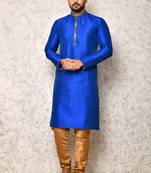 Ranak Royal Blue Art Silk Kurta Pajama