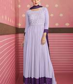 Lavender Georgette Embroidery Party Wear Salwar Kameez