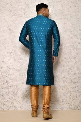 Ranak Turquoise Art Silk Kurta Pajama 3