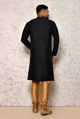 Ranak Navy Blue Art Silk Kurta Pajama 3