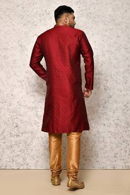 Ranak Maroon Art Silk Kurta Pajama 3