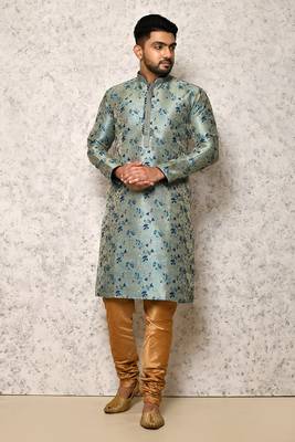 Ranak Firoza Art Silk jacqurad Kurta Pajama 1