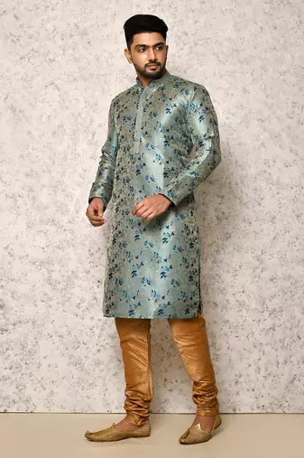 Ranak Firoza Art Silk jacqurad Kurta Pajama