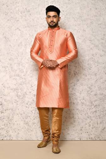 Ranak Pink Art Silk Kurta Pajama