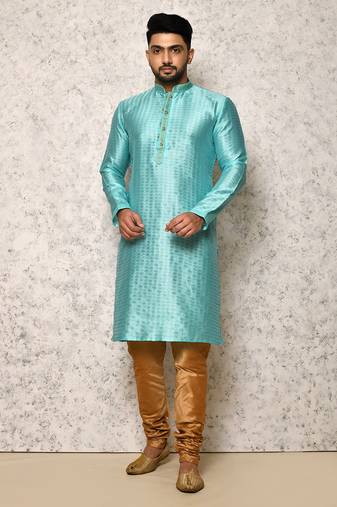 Ranak Sea Green Art Silk Kurta Pajama