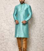 Ranak Sea Green Art Silk Kurta Pajama