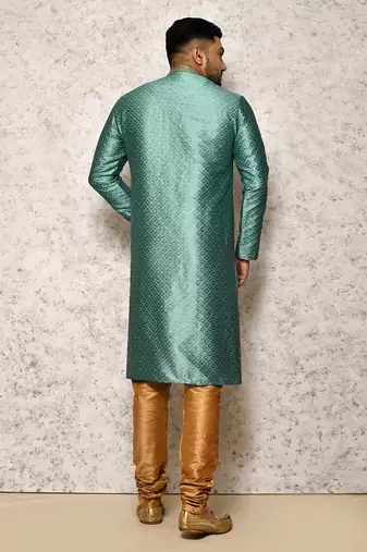 Ranak Rama Green Art Silk Kurta Pajama