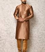 Ranak Copper Art Silk Kurta Pajama