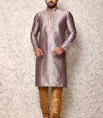 Ranak Purple Art Silk Kurta Pajama