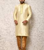 Ranak Cream Art Silk Kurta Pajama