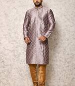 Ranak Purple Art Silk Kurta Pajama