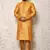Ranak Yellow Art Silk jacqurad Kurta Pajama
